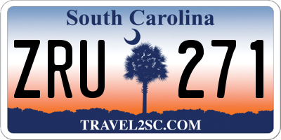 SC license plate ZRU271