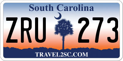 SC license plate ZRU273