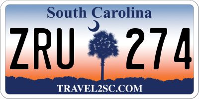 SC license plate ZRU274