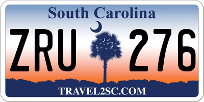 SC license plate ZRU276