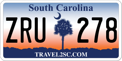 SC license plate ZRU278