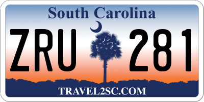 SC license plate ZRU281