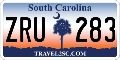 SC license plate ZRU283
