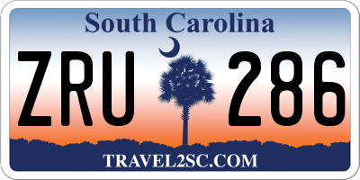 SC license plate ZRU286