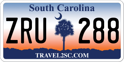 SC license plate ZRU288