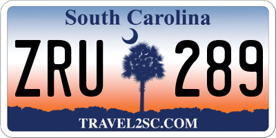 SC license plate ZRU289
