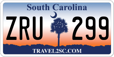 SC license plate ZRU299
