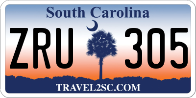 SC license plate ZRU305