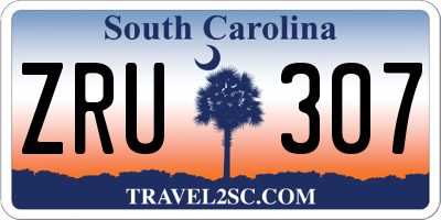 SC license plate ZRU307