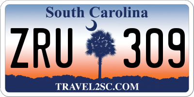SC license plate ZRU309