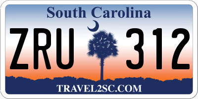 SC license plate ZRU312