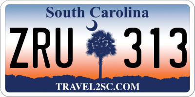 SC license plate ZRU313