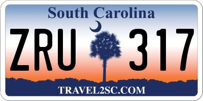 SC license plate ZRU317