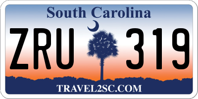 SC license plate ZRU319