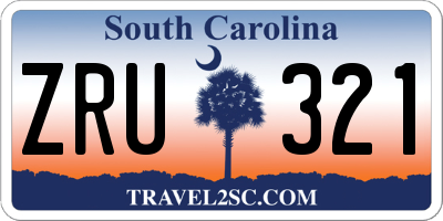 SC license plate ZRU321