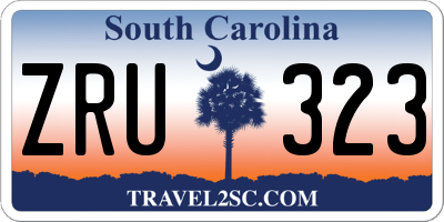 SC license plate ZRU323