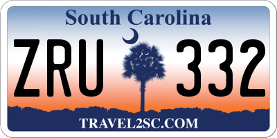 SC license plate ZRU332