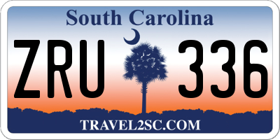 SC license plate ZRU336