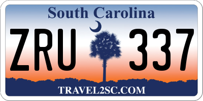 SC license plate ZRU337