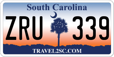 SC license plate ZRU339