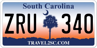SC license plate ZRU340