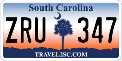 SC license plate ZRU347