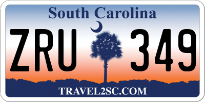 SC license plate ZRU349