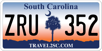 SC license plate ZRU352