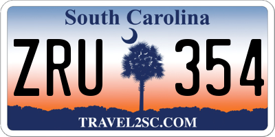 SC license plate ZRU354