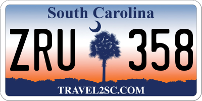 SC license plate ZRU358