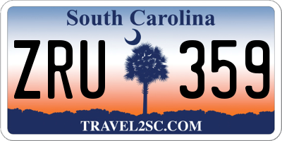 SC license plate ZRU359