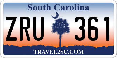 SC license plate ZRU361