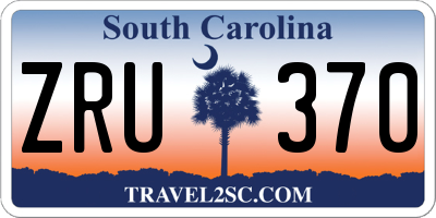 SC license plate ZRU370