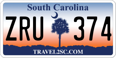 SC license plate ZRU374
