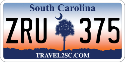 SC license plate ZRU375
