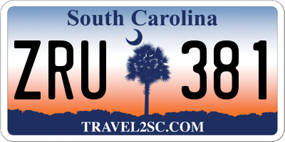 SC license plate ZRU381
