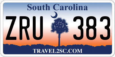 SC license plate ZRU383