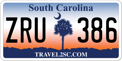 SC license plate ZRU386