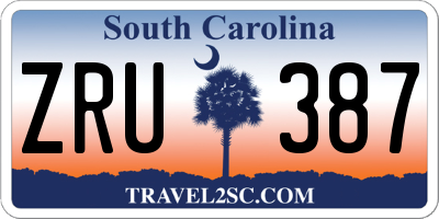 SC license plate ZRU387