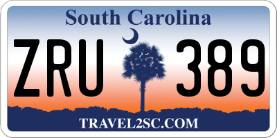 SC license plate ZRU389