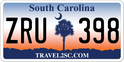 SC license plate ZRU398