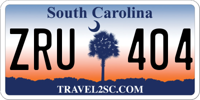 SC license plate ZRU404