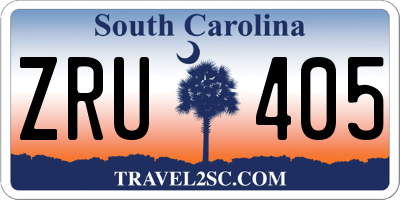 SC license plate ZRU405