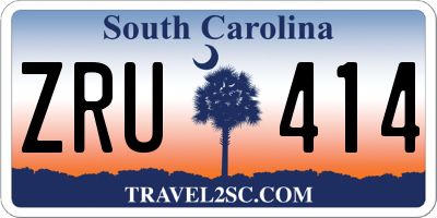 SC license plate ZRU414