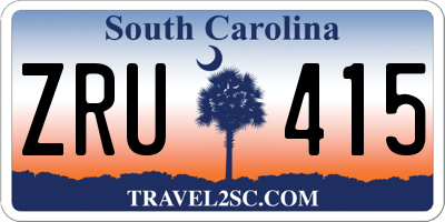 SC license plate ZRU415