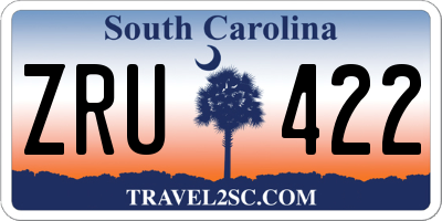SC license plate ZRU422