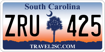 SC license plate ZRU425