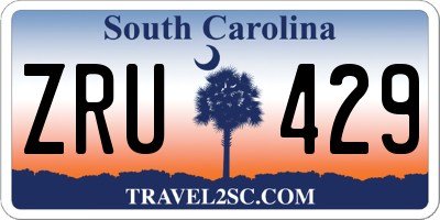 SC license plate ZRU429