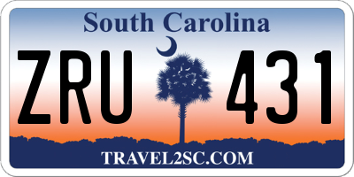 SC license plate ZRU431
