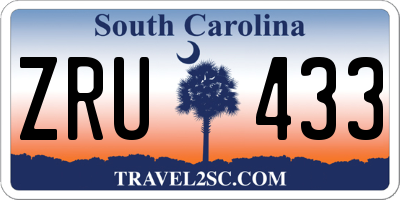 SC license plate ZRU433